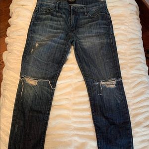 Black Orchid Distressed Dark wash Boyfriend jeans